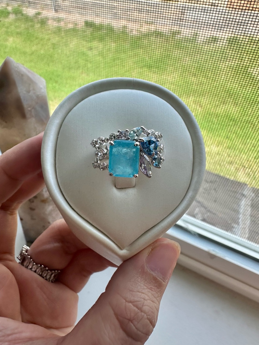 Size 7 Bomb Party RG33554 Heartfelt Symphony LC Aqua Blue Quartz Lavender Topaz